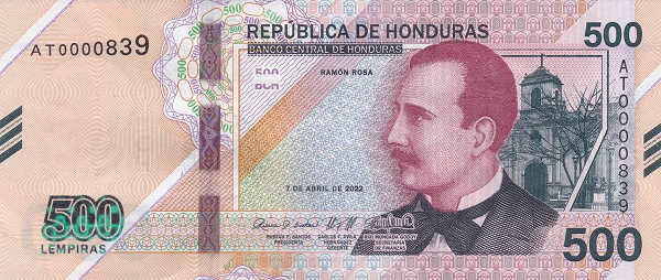 PN113a Honduras - 500 Lempiras (2022)